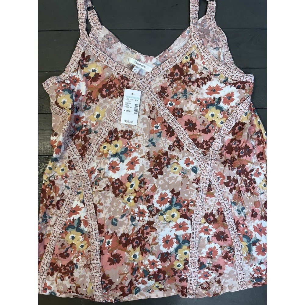 NWT Babydoll Tank Top Size‎ XS Women's Floral Sleeveless Y2K Romantic Whimsical - Picture 3 of 10